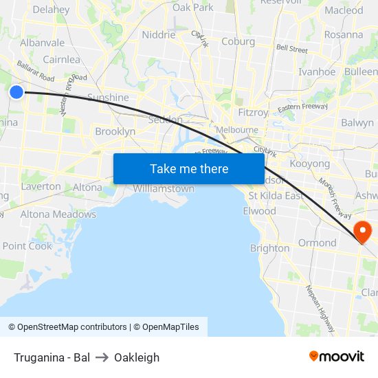 Truganina - Bal to Oakleigh map