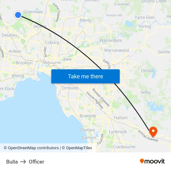 Bulla to Officer map