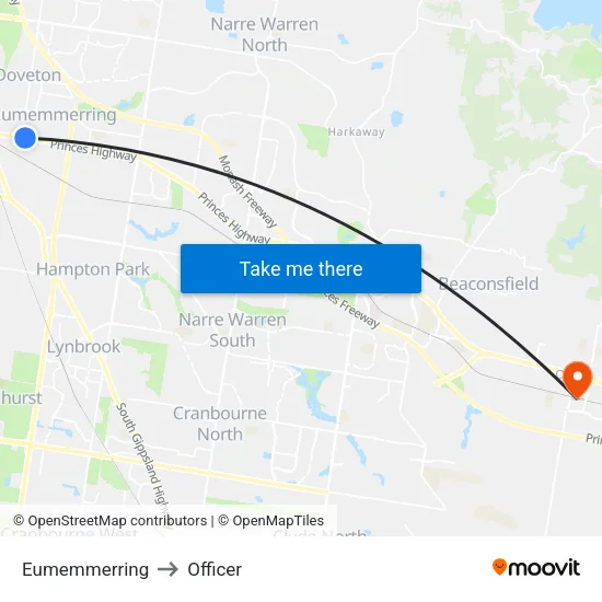 Eumemmerring to Officer map