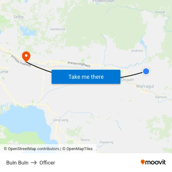 Buln Buln to Officer map