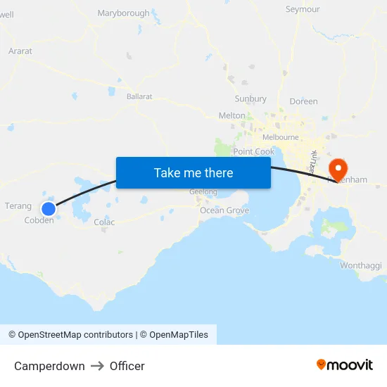 Camperdown to Officer map
