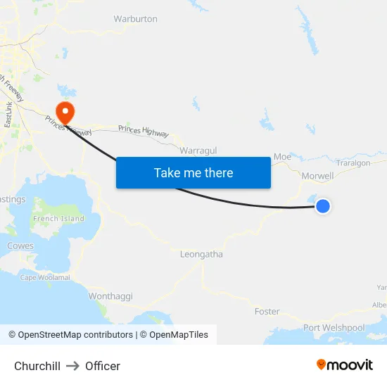 Churchill to Officer map