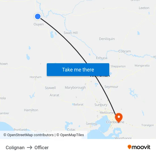 Colignan to Officer map
