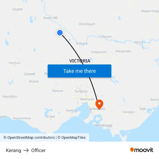Kerang to Officer map