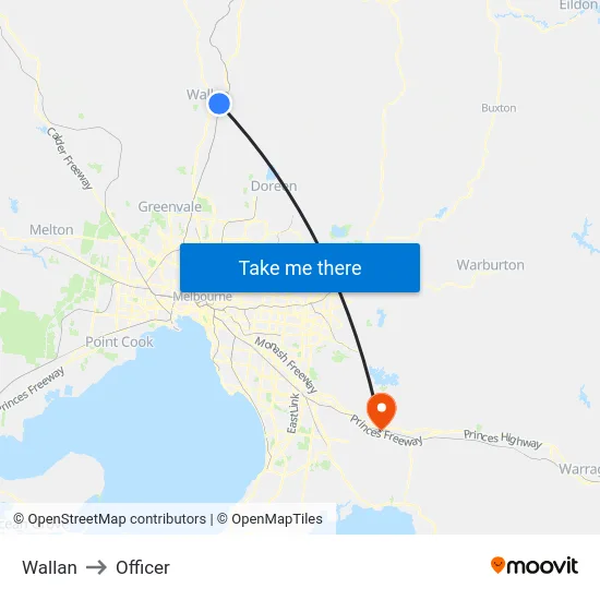 Wallan to Officer map