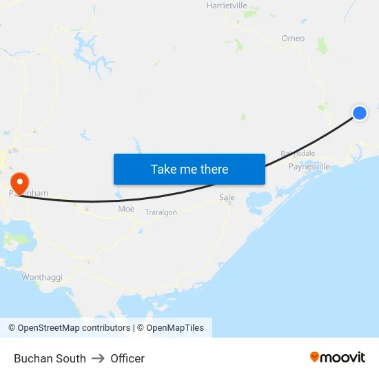 Buchan South to Officer map