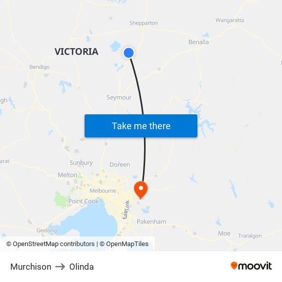 Murchison to Olinda map