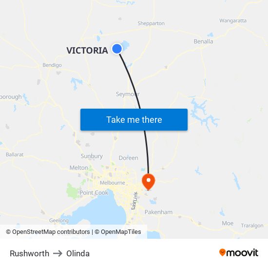 Rushworth to Olinda map