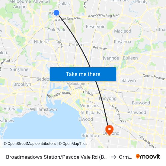 Broadmeadows Station/Pascoe Vale Rd (Broadmeadows) to Ormond map