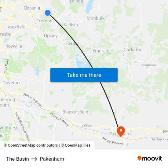 The Basin to Pakenham map
