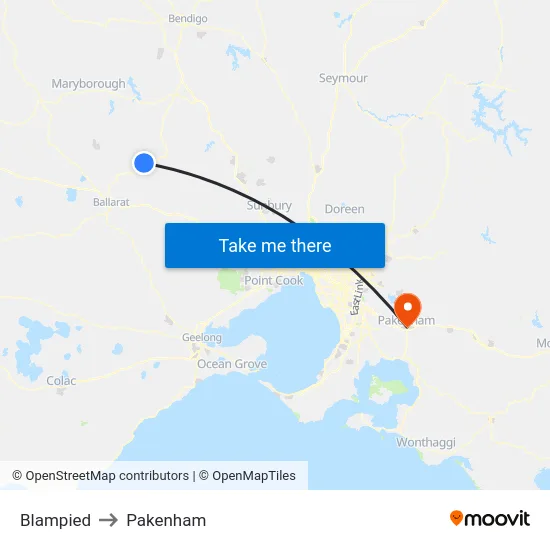 Blampied to Pakenham map