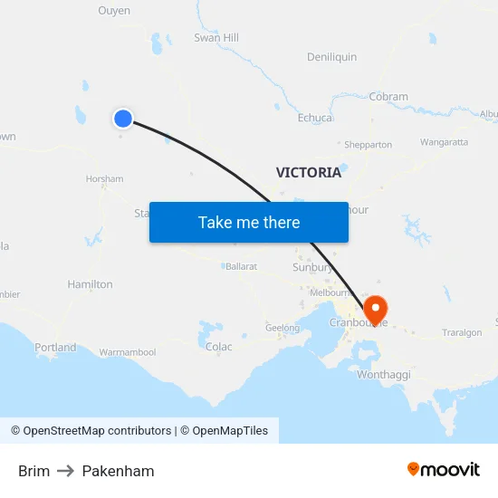 Brim to Pakenham map