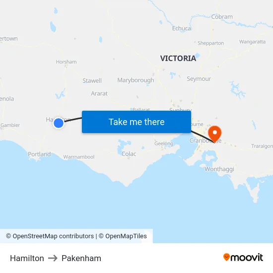 Hamilton to Pakenham map