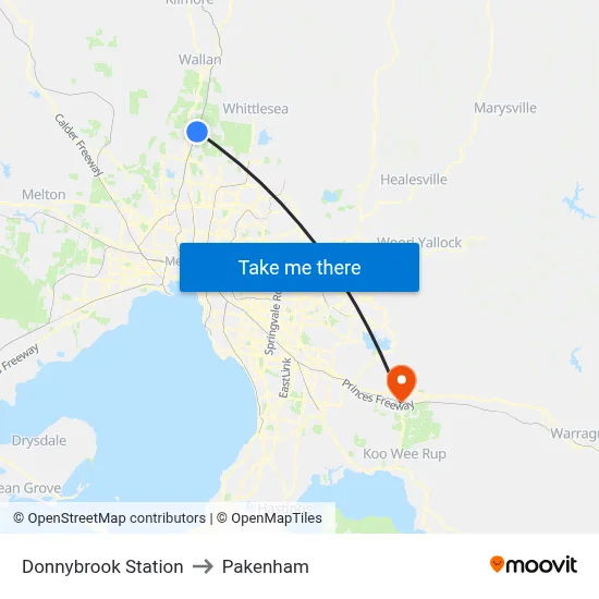 Donnybrook Station to Pakenham map