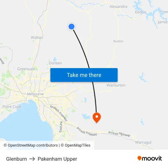 Glenburn to Pakenham Upper map
