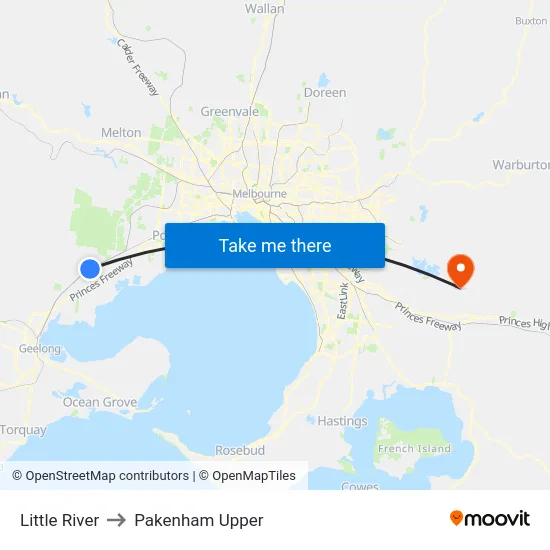 Little River to Pakenham Upper map