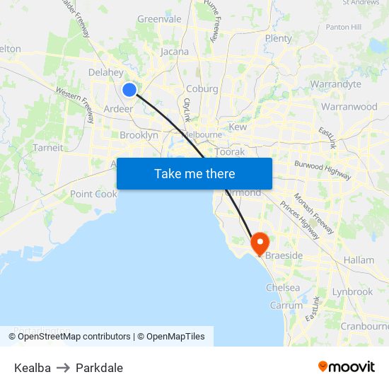 Kealba to Parkdale map