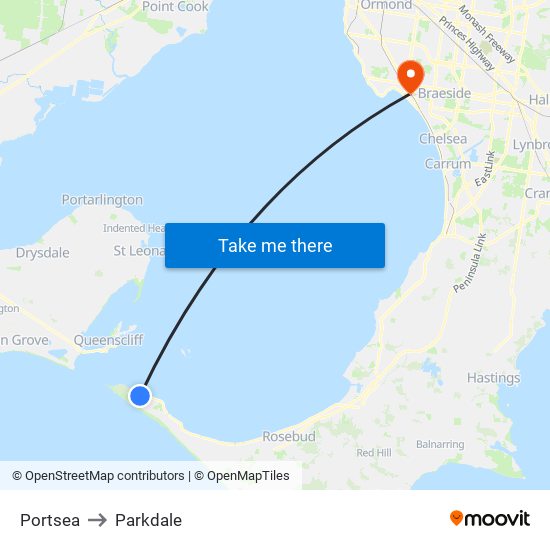 Portsea to Parkdale map