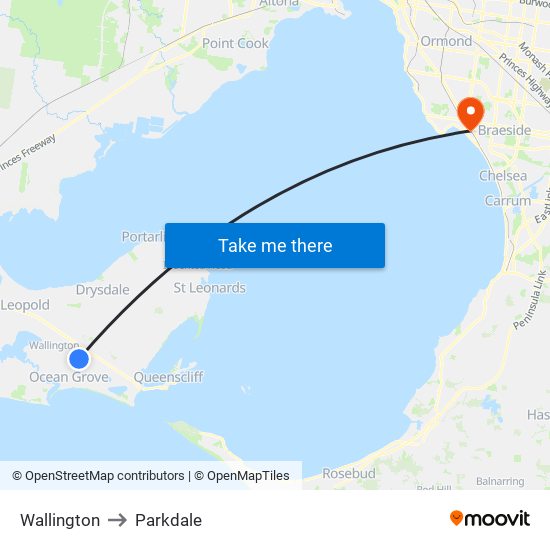 Wallington to Parkdale map