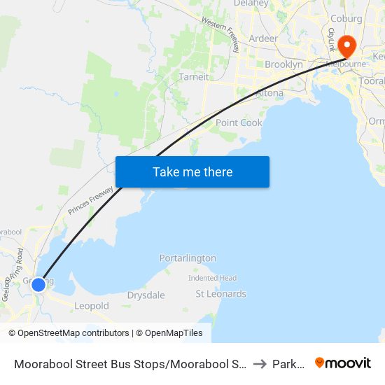 Moorabool Street Bus Stops/Moorabool St (Geelong) to Parkville map