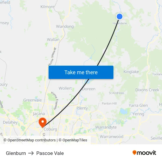 Glenburn to Pascoe Vale map