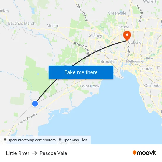 Little River to Pascoe Vale map
