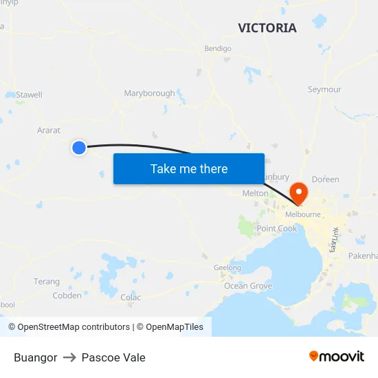 Buangor to Pascoe Vale map