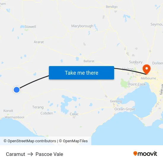 Caramut to Pascoe Vale map