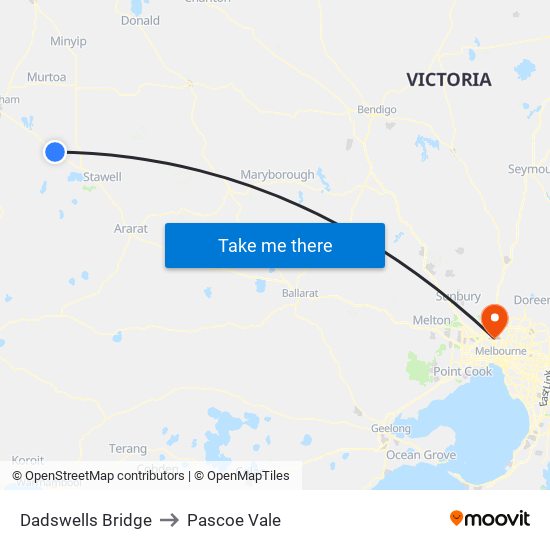 Dadswells Bridge to Pascoe Vale map