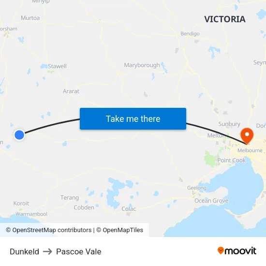 Dunkeld to Pascoe Vale map