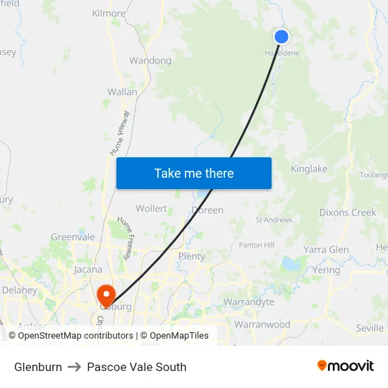 Glenburn to Pascoe Vale South map