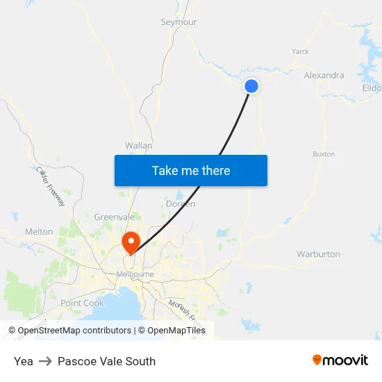 Yea to Pascoe Vale South map