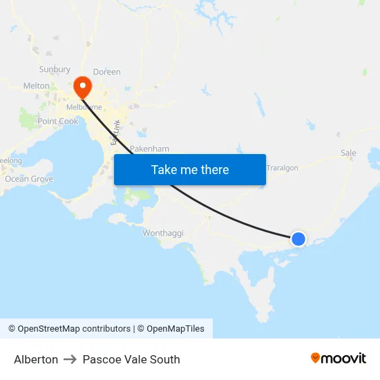Alberton to Pascoe Vale South map