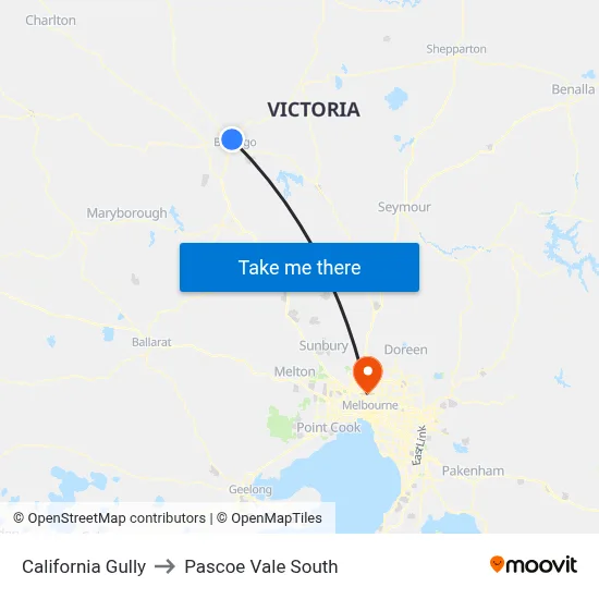 California Gully to Pascoe Vale South map