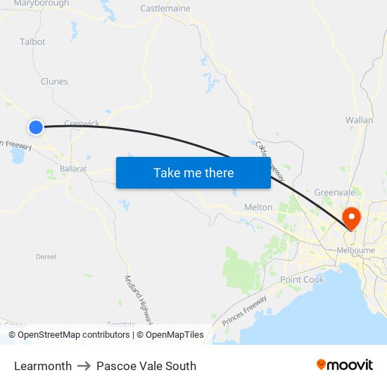 Learmonth to Pascoe Vale South map