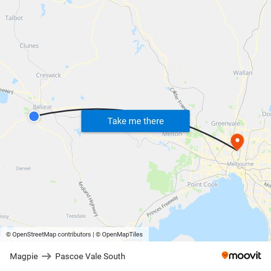 Magpie to Pascoe Vale South map