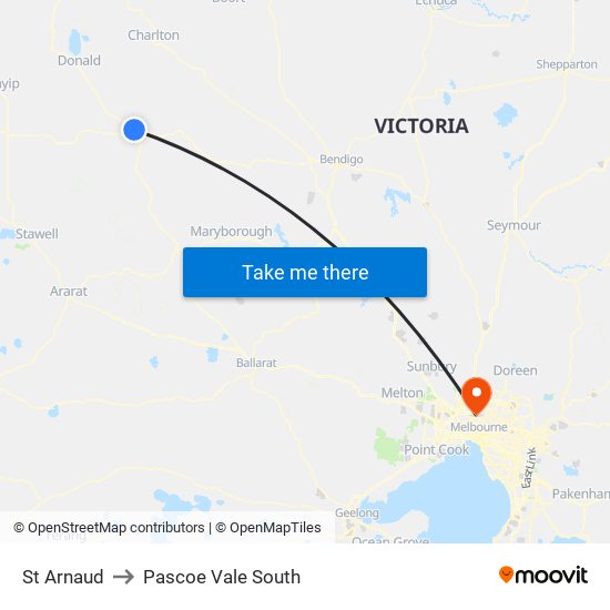 St Arnaud to Pascoe Vale South map