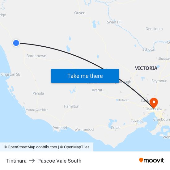 Tintinara to Pascoe Vale South map