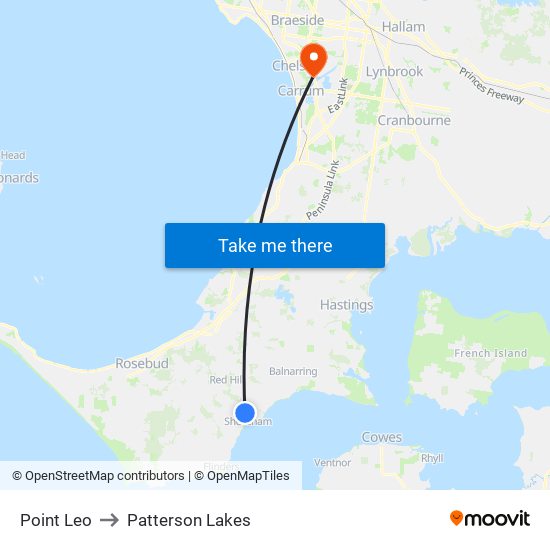 Point Leo to Patterson Lakes map