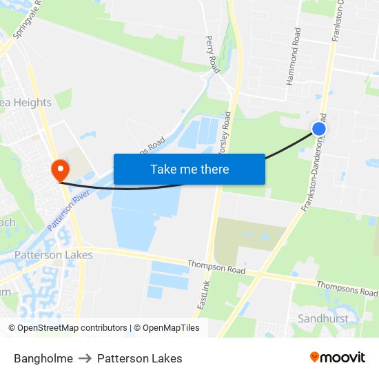 Bangholme to Patterson Lakes map