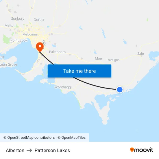 Alberton to Patterson Lakes map