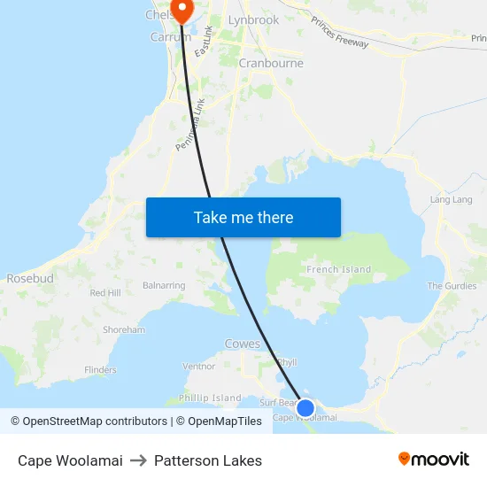 Cape Woolamai to Patterson Lakes map
