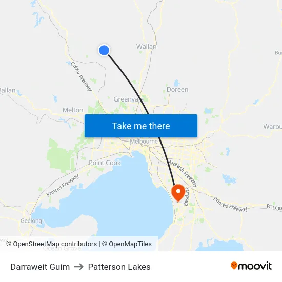 Darraweit Guim to Patterson Lakes map