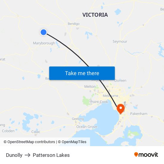 Dunolly to Patterson Lakes map