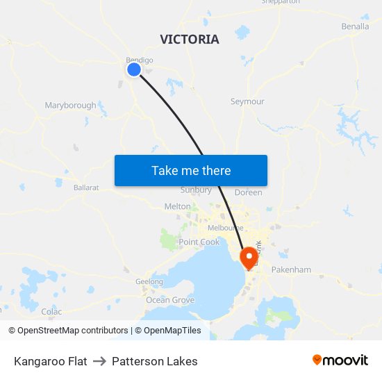 Kangaroo Flat to Patterson Lakes map