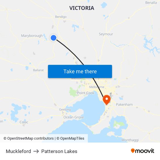 Muckleford to Patterson Lakes map