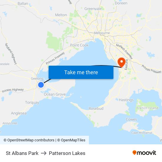 St Albans Park to Patterson Lakes map