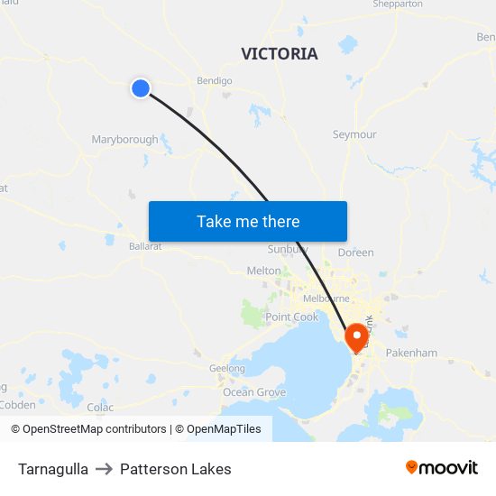 Tarnagulla to Patterson Lakes map