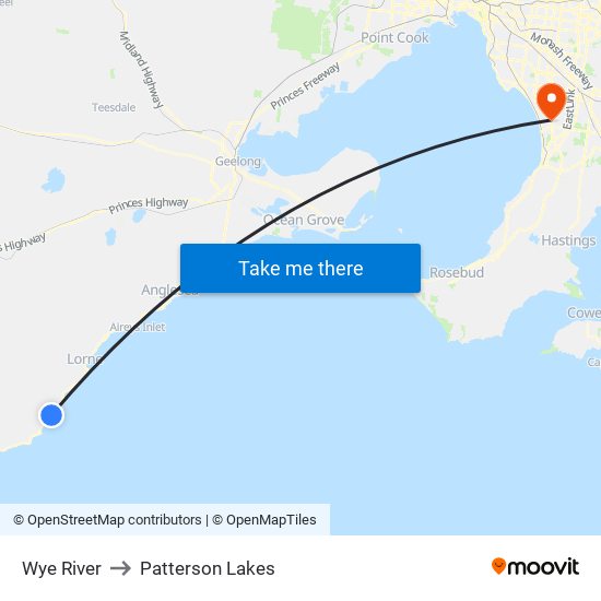 Wye River to Patterson Lakes map