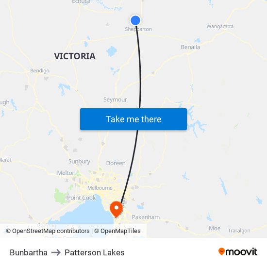 Bunbartha to Patterson Lakes map